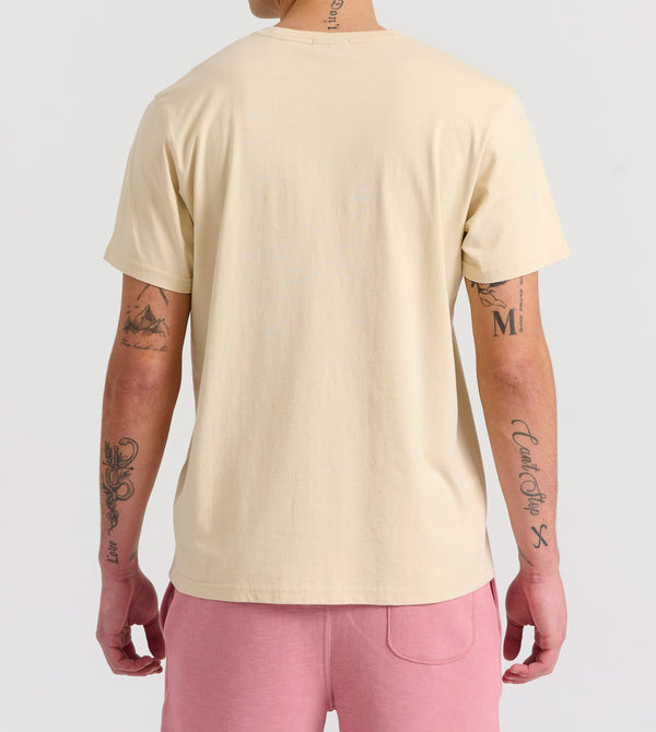 T-shirt Funky Buddha με embossed τύπωμα στο στήθος Cream