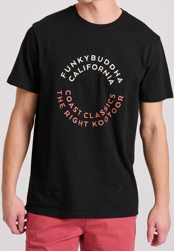 T-SHIRT FUNKY BUDDHA ME TEXT ARTWORK ΤΥΠΩΜΑ ΜΑΥΡΟ