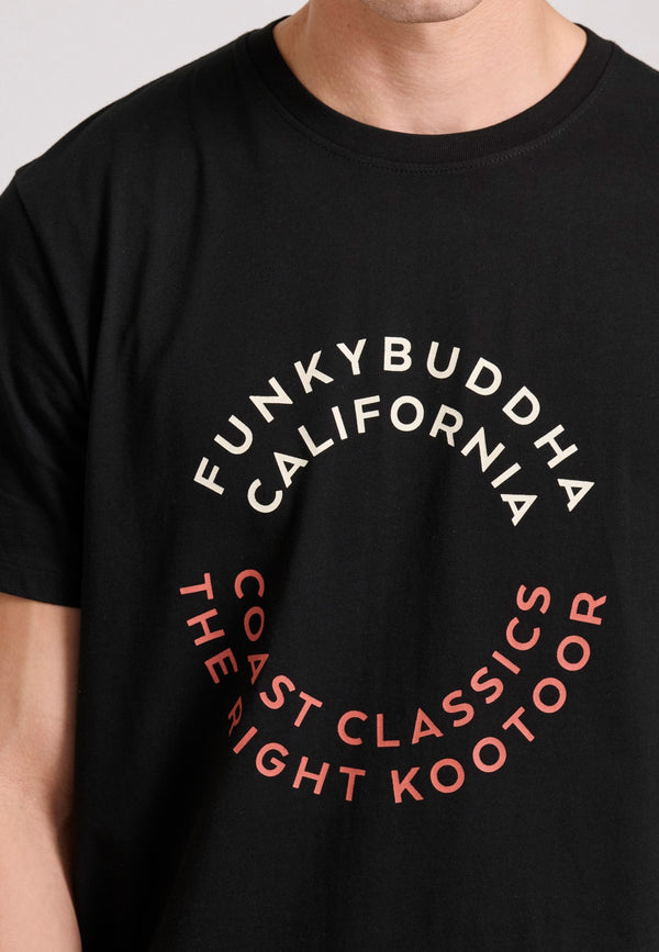 T-SHIRT FUNKY BUDDHA ME TEXT ARTWORK ΤΥΠΩΜΑ ΜΑΥΡΟ