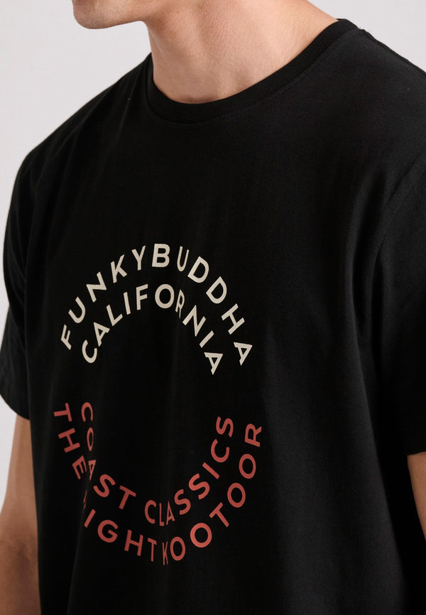 T-SHIRT FUNKY BUDDHA ME TEXT ARTWORK ΤΥΠΩΜΑ ΜΑΥΡΟ