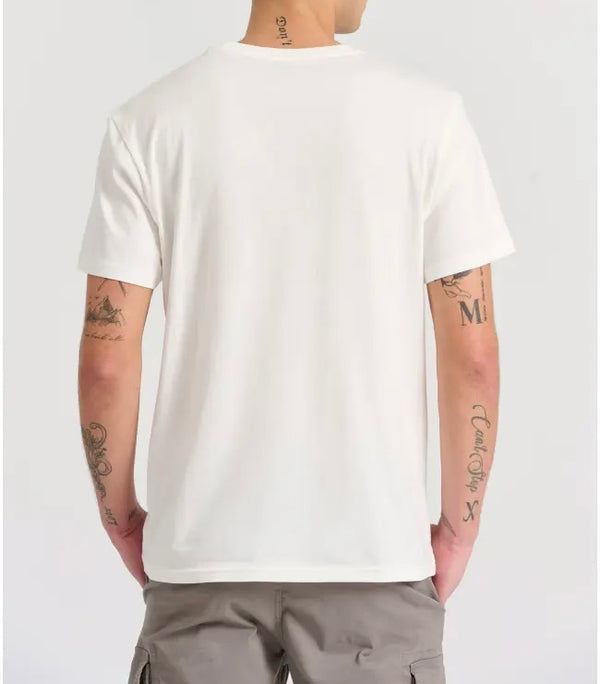 T-SHIRT FUNKY BUDDHA ΜΕ MINIMAL BRANDED ΤΥΠΩΜΑ OFF WHITE