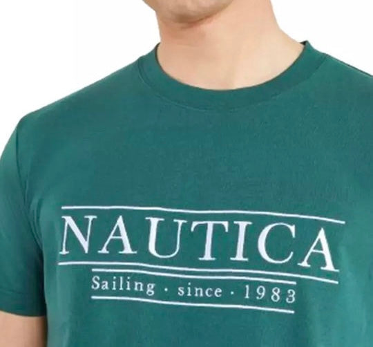 T-SHIRT NAUTICA ΜΕ ΚΕΝΤΗΜΕΝΟ ΛΟΓΟΤΥΠΟ ΠΡΑΣΙΝΗ