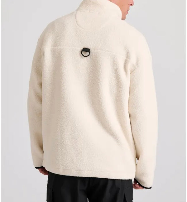 ΖΑΚΕΤΑ FLEECE OVERSIZED FUNKY BUDDHA OFF WHITE