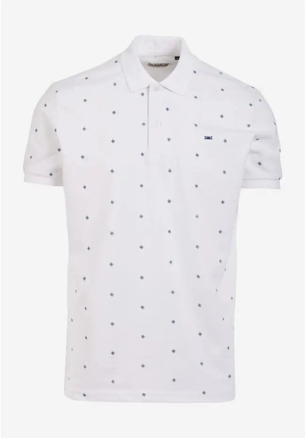 Μπλούζα Polo Funky Buddha με τύπωμα White